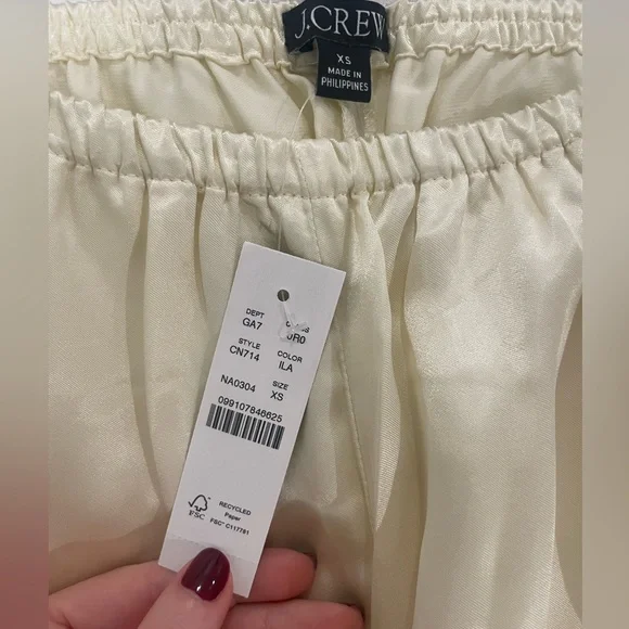 J. Crew Cosmo pant in luster charmeuse in ivory lace size XS - Picture 8 of 8